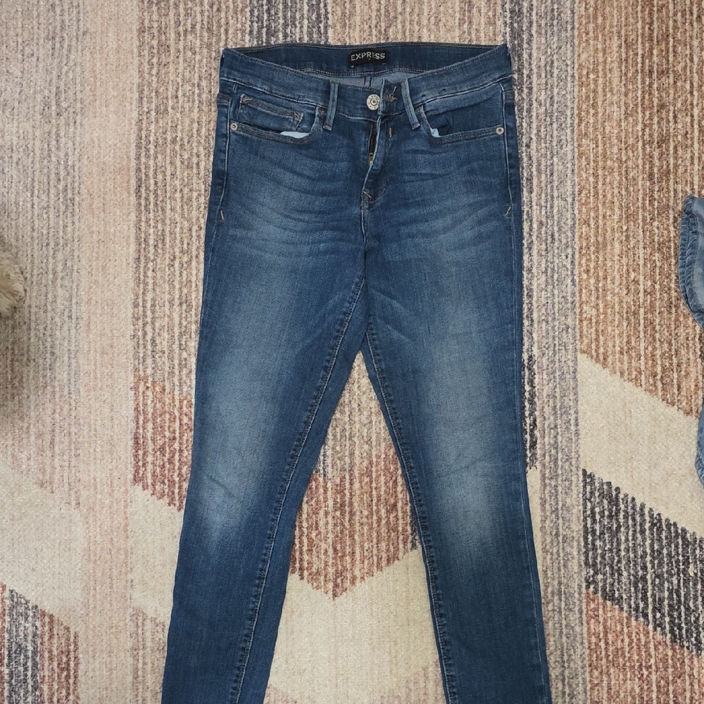 Express Women's Dark Blue Skinny Jeans